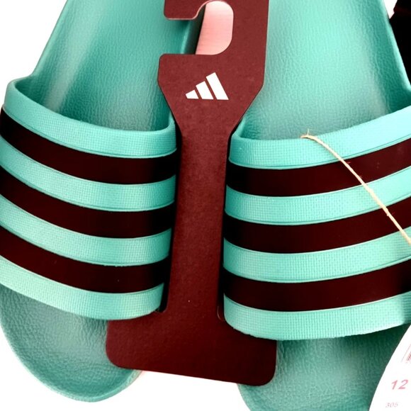 Adidas Adilette Aqua Men's Slide -Sandals Size 12 Teal New Tags + Free Socks - Picture 3 of 9